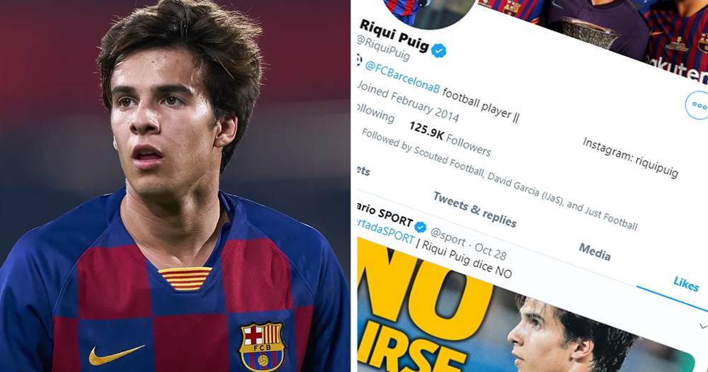 Riqui Puig "gefällt" die Nachricht, dass er Barca im Januar nicht verlässt