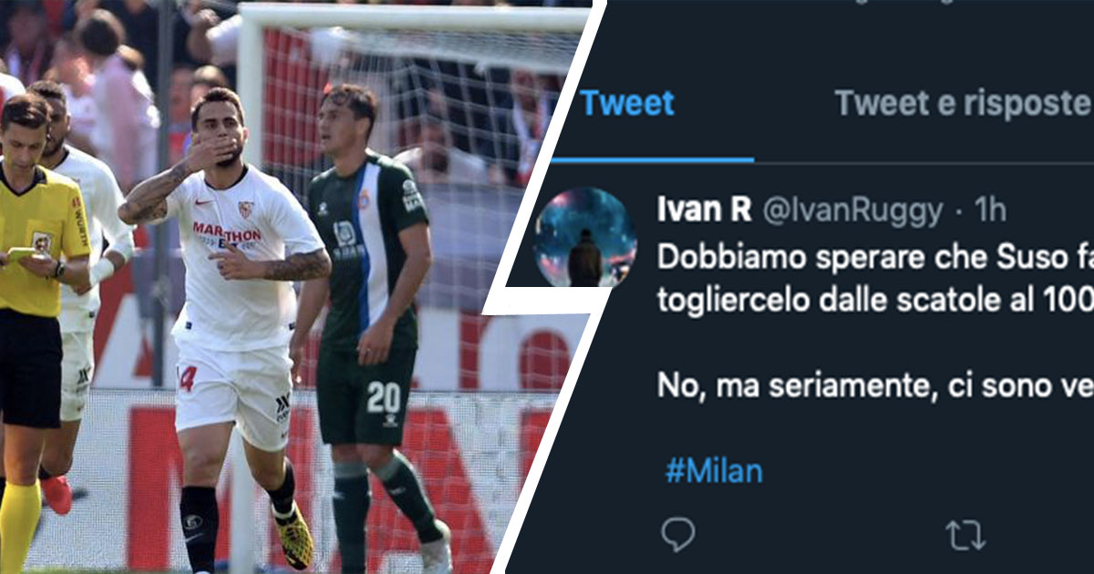Suso, gol e assist con la maglia del Siviglia: la reazione dei tifosi del Milan